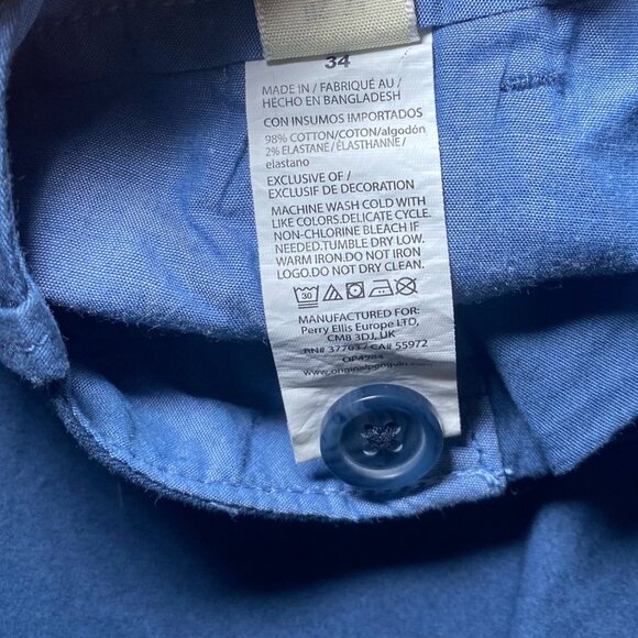 Penguin Blue Mens Chino Shorts Size 38 Classic Fit Flat Front Golf Casual - Picture 9 of 9